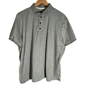 Rag & Bone Men's Short Sleeve Embroidered Logo Polo Shirt Heather Gray XXL